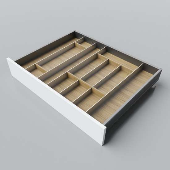 Afbeeldingen van Blum Bestekindeling met messenhouder Legrabox - corpusbreedte 700-950 diepte 600mm - fineer eiken/aluminium OL.EA6080S1BEST
