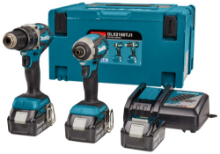 Afbeeldingen van Makita DLX2180TJ1 combiset DHP484 + DTD153 3x accu 5.0Ah, lader, in Mbox