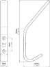 Afbeeldingen van Siro Kapstokhaak metaal - boorafstand 32mm/L 150mm/H 63mm/B 18mm - chroom glanzend 