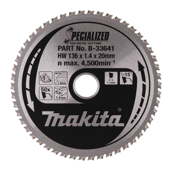 Afbeeldingen van Makita hm zaagb 136X20X1.4 50T A B-33641