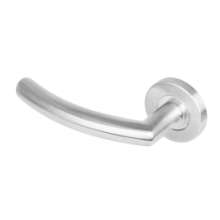 Afbeeldingen van INTERSTEEL Gatdeel links half rond 90° op rond rozet staal met 7mm nok rvs 1277