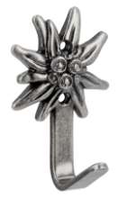 Afbeeldingen van Siro Kapstokhaak metaal - boorafstand 16mm/L 56mm/H 27mm/B 34mm - antiek zilver 