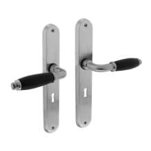 Afbeeldingen van INTERSTEEL Deurkruk Courgette met ovaal schild 238x39x9mm sleutelgat 56mm mat chroom 0206