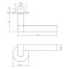 Afbeeldingen van INTERSTEEL Deurkruk Munnikhof Dock Black met ronde geveerde rozet 50x5mm rvs geborsteld 0732