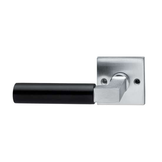 Afbeeldingen van INTERSTEEL Gatdeel links Bau-stil rozet vierkant chroom mat/mat zwart 0384