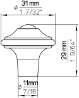 Afbeeldingen van Siro Meubelknop metaal - L 31mm/H 29mm/B 31mm - antiek messing 