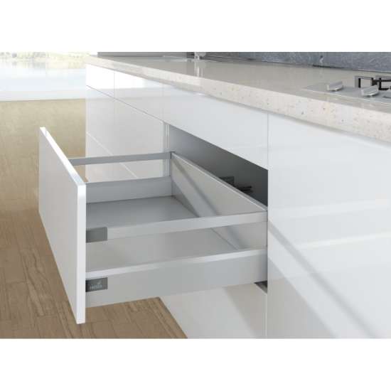 Afbeeldingen van Frontlade Set met Reling H186/94 L350 Zilver