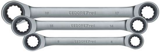 Afbeeldingen van Gedore Red Ringratel-steeksleutelset SW 8-19 mm, 6 delig