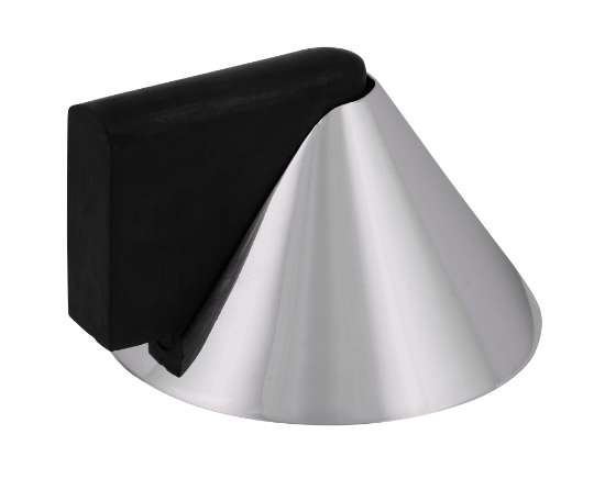 Afbeeldingen van Siro Deurstop metaal - L 39mm/H 25mm/B 43mm - chroom glanzend/zwart 