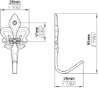 Afbeeldingen van Siro Kapstokhaak metaal - boorafstand 17mm/L 55mm/H 28mm/B 26mm messing glanzend 