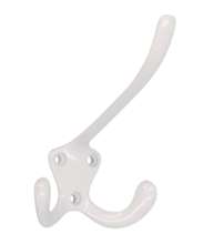Afbeeldingen van Siro Kapstokhaak metaal - boorafstand 20x22x22mm/L 108mm/H 88mm/B 76mm - wit 