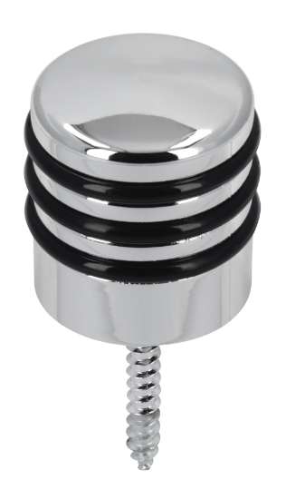 Afbeeldingen van Siro Deurstop kunststof - L 30mm/H 61mm/B 30mm - chroom glanzend/ zwart 