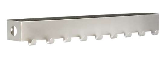 Afbeeldingen van Siro Haaklijst metaal - boorafstand 490mm/L 513mm/H 76mm/B 61mm nikkel mat/zwart 