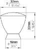 Afbeeldingen van Siro Meubelknop kunststof - L 32mm/H 33mm/B 32mm chroom mat/ glanzend 
