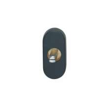 Afbeeldingen van INTERSTEEL Basisplaat ovaal tbv raamkruk hals ø16, insteeklengte stift 7x35mm RVS zwart 6050