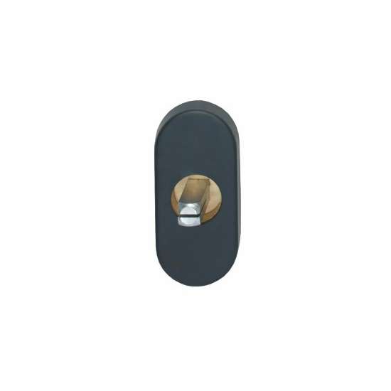 Afbeeldingen van INTERSTEEL Basisplaat ovaal tbv raamkruk hals ø16, insteeklengte stift 7x35mm RVS zwart 6050
