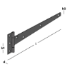 Afbeeldingen van GB T-heng - 250x39/15x1,5mm - epoxycoating zwart
