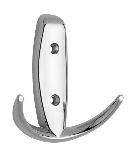 Afbeeldingen van Siro Kapstokhaak metaal - boorafstand 32mm/L 80mm/H 30mm/B 73mm - chroom glanzend 