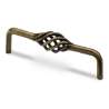 Afbeeldingen van Hettich Greep Malaca, boorafstand 128, L 136 mm, H 40 mm, ø 12 mm, messingkleurig antiek