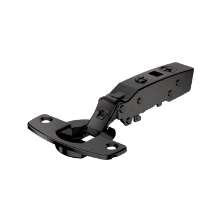 Afbeeldingen van Hettich Sensys scharnier voor dunne deuren, deurdikte vanaf 10 mm, veerloos (Sensys 8676), in obsidiaanzwart, opliggend, openingshoek 110°, TH-boorbeeld 52 x 5,5 mm, voor schroefbevestiging (-)