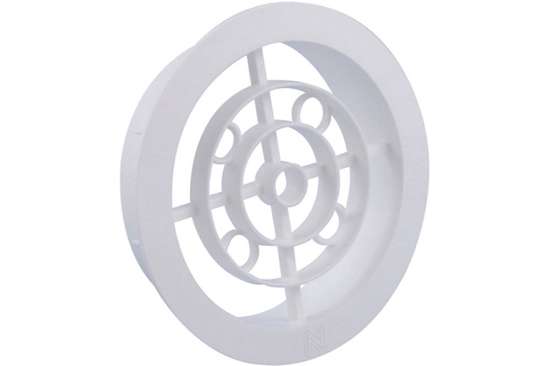 Afbeeldingen van Vent.rooster vast   120mm rond      wit