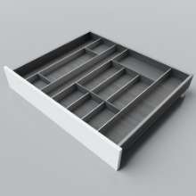 Afbeeldingen van Blum Bestekindeling Legrabox - corpusbreedte 700-950 diepte 650mm - houtdecor zwart/aluminium OL.SA6580S1BEST