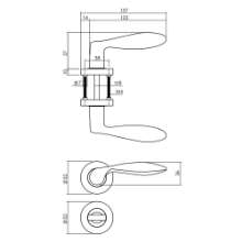 Afbeeldingen van INTERSTEEL Deurkruk George op rozet ø52x10mm + nokken met WC8mm messingkleur PVD 1695