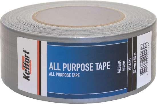 Afbeeldingen van Kelfort Ducttape - 50mm x 50 meter - grijs medium duty watervast 