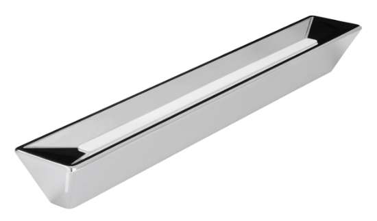 Afbeeldingen van Siro Meubelgreep metaal - boorafstand 192mm/L 227mm/H 23mm/B 30mm chroom glanzend/wit 