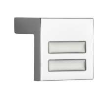 Afbeeldingen van Siro Meubelgreep metaal - boorafstand 16mm/L 30mm/H 25mm/B 30mm - chroom glanzend/wit 