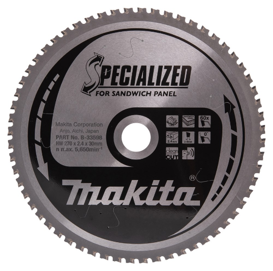 Afbeeldingen van Makita Zaagblad Hm 270X30 60T Sandw B-33598