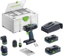 Afbeeldingen van Festool accu schroefboormachine T18+3 - 18V 2x 4.0Ah Li-on accu - inclusief snellader in Systainer 