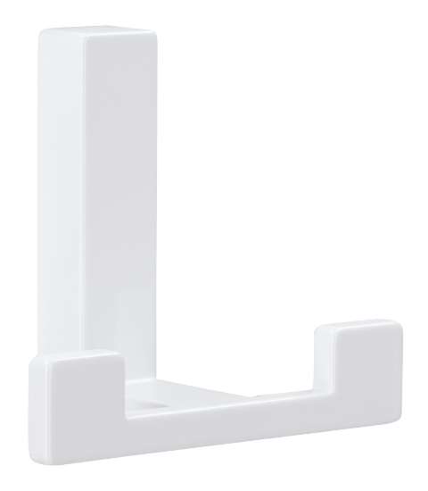 Afbeeldingen van Siro Kapstokhaak metaal - boorafstand 32mm/L 61mm/H 40mm/B 70mm wit 