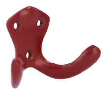 Afbeeldingen van Siro Kapstokhaak metaal - boorafstand 19x22x22mm/L 47mm/H 32mm/B 72mm - rood 