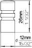 Afbeeldingen van Siro Meubelknop metaal - L 12mm/H 26mm/B 12mm - chroom glanzend 