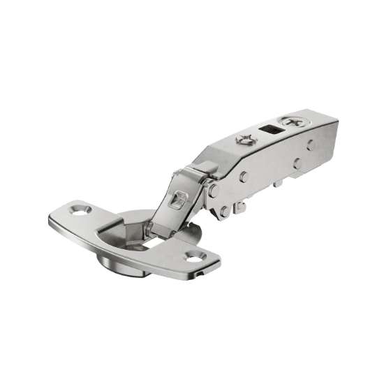 Afbeeldingen van Hettich Sensys scharnier voor dunne deuren, deurdikte vanaf 10 mm, met geïntegreerde demping (Sensys 8646i), vernikkeld, opliggend, openingshoek 110°, TH-boorbeeld 52 x 5,5 mm, voor schroefbevestiging (-)