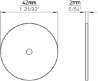 Afbeeldingen van Siro Onderplaat metaal - L 42mm/H 2mm/B 42mm mat RVS effect 