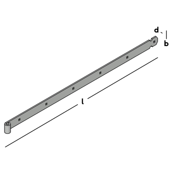 Afbeeldingen van GB Heng voor pen Ø16 vierkante Zink-Magnesiumten 1000 45x6
