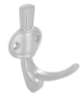 Afbeeldingen van Siro Kapstokhaak metaal - boorafstand 32mm/L 76mm/H 45mm/B 67mm - chroom mat 