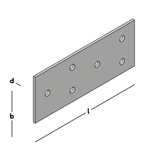 Afbeeldingen van GB koppelplaat - 40x100x2mm - sendzimir verzinkt