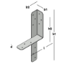 Afbeeldingen van GB gordingklos spiegel - 125x125-250mm 35x35x2mm - sendzimir verzinkt
