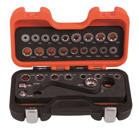 Afbeeldingen van Bahco ring-ratelsleutel s-model 29 delig (1320SRM/S29)