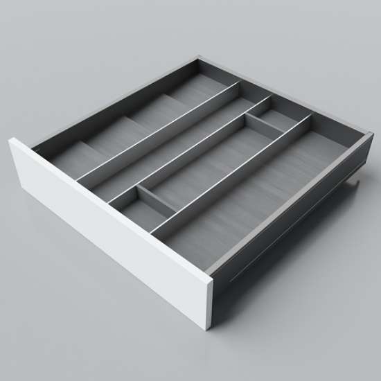 Afbeeldingen van Blum Bestekindeling voor kruidenpotjes Legrabox houtdecor - corpusbreedte 550-600 diepte 600mm - houtdecor zwart/aluminium OL.SA6060S3BEST