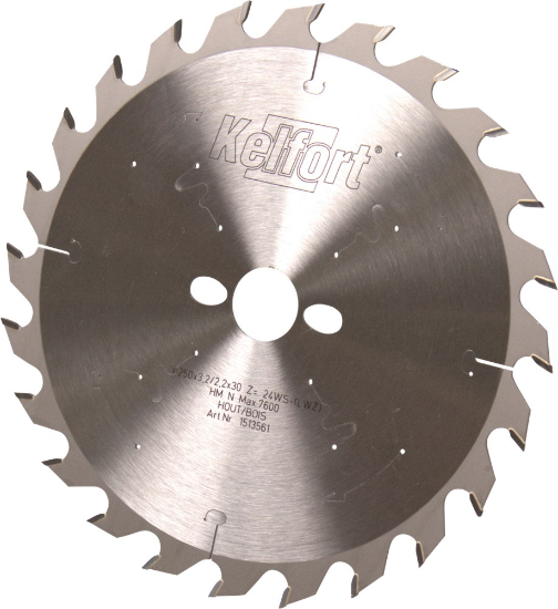 Afbeeldingen van Kelfort Cirkelzaagblad - 250x3.2x30mm 24Tands - HM WS-LWZ vertanding 