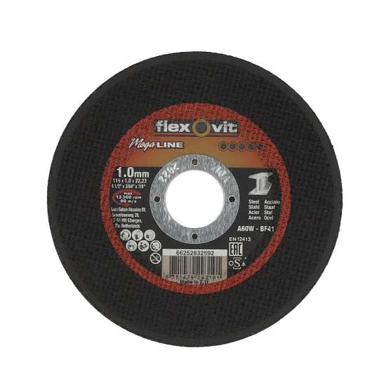 Afbeeldingen van Flexovit Doorslijpschijf - Ø115x1.0x22.2mm - staal en zachte metalen