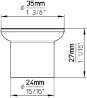Afbeeldingen van Siro Meubelknop metaal - L 35mm/H 27mm/B 35mm - RVS 