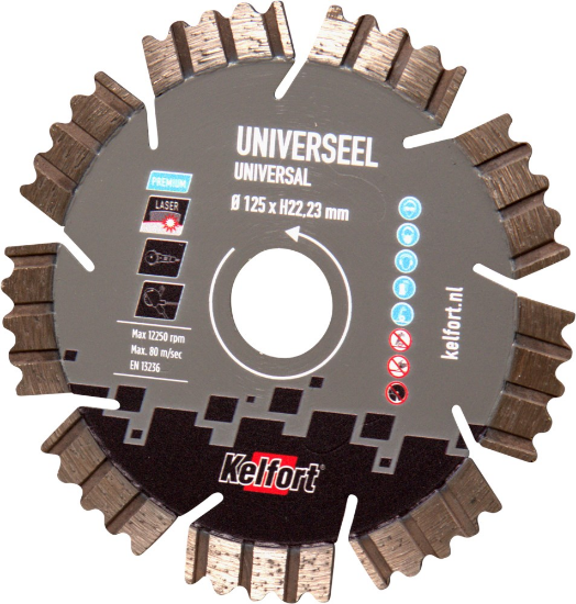 Afbeeldingen van Kelfort Diamantzaagblad Premium - 125x22.23mm - universeel 