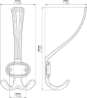 Afbeeldingen van Siro Kapstokhaak metaal - boorafstand 32mm/L 158mm/H 76mm/B 67mm - chroom glanzend 