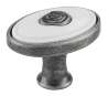 Afbeeldingen van Siro Meubelknop metaal - L 32mm/H 24mm/B 32mm antiek zilver/wit 