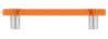 Afbeeldingen van Siro Meubelgreep kunststof - boorafstand 96mm/L 126mm/H 26mm/B 20mm oranje/aluminium 